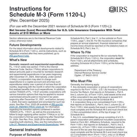 Document preview: IRS Instructions i1120lm3 — IRS, United States (CERFA n°INST-1120LM3)