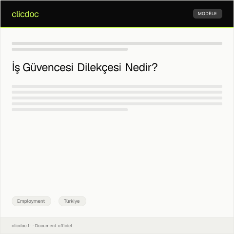 Document preview: İş Güvencesi Dilekçesi — Employment, Türkiye