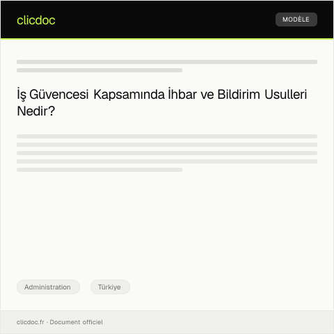 Document preview: İş Güvencesi Kapsamında İhbar ve Bildirim Usulleri — Administration, Türkiye