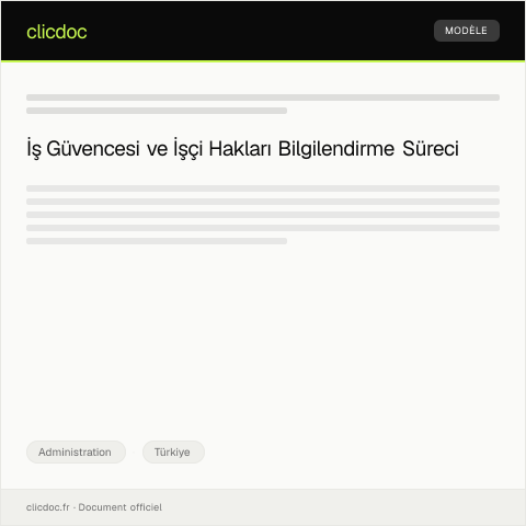 Document preview: İş Güvencesi Talebi ve İşçi Hakları Bilgilendirme — Administration, Türkiye