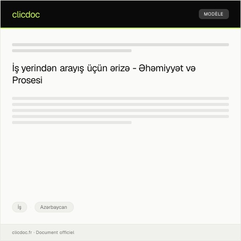 Document preview: İş yerindən arayış üçün ərizə — İş, Azərbaycan