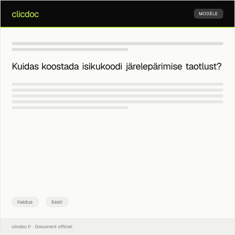 Document preview: Isikukoodi järelepärimise taotlus — Haldus, Eesti