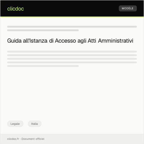 Anteprima documento Istanza di accesso agli atti amministrativi — Legale, Italia