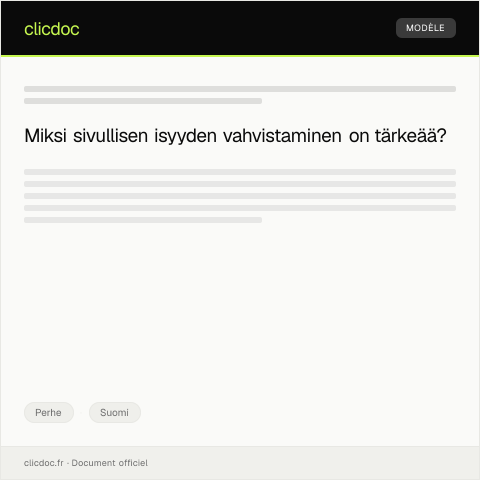 Document preview: Sivullisen isyyden vahvistaminen — Perhe, Suomi