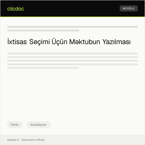 Document preview: İxtisas seçimi üçün məktəbdən məktub — Təhsil, Azərbaycan