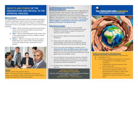 Document preview: Charities Document — Document, Jamaica (CERFA n°Charities+Document+FINAL+(TriFold+Legal)+25092017)