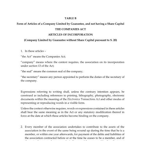 Document preview: Table B with 2017 and 2021 Amendments — Reference, Jamaica (CERFA n°Table_B_with_2017_and_2021_Amendments)