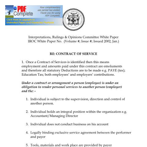 Document preview: 2002.IROC.IT - Contract of Service — Document, Jamaica (CERFA n°2002+iroc+it+-+contract+of+service)