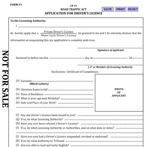 Document preview: Form F1 &amp; F3 - Application for Driver's Licence (Private &amp; Motor Cycle Driver's Licence) — Form, Jamaica (CERFA n°form+f1+f3)