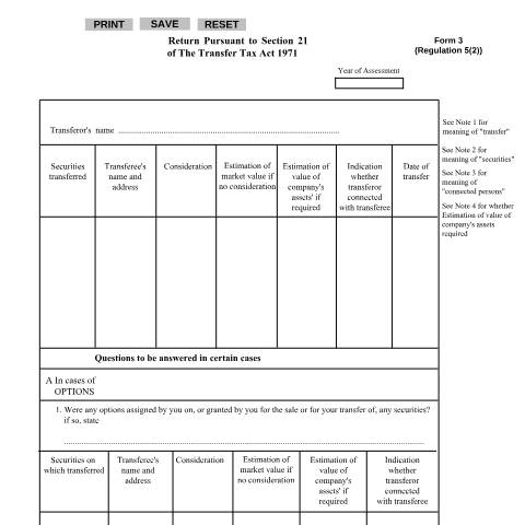 Document preview: Form3 Return Pursuant to Section 21 of The Transfer Tax Act 1971 — Form, Jamaica (CERFA n°FORM_3_Return_Pursuant_to_Section_21_of_The_Transfer_Tax_Act_1971)