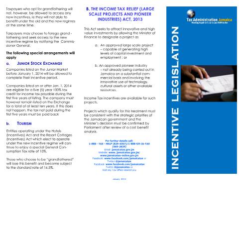 Document preview: Incentive Legislation — Document, Jamaica (CERFA n°incentive_legislation)