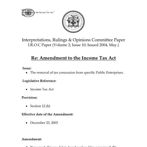 Document preview: 2004.IROC.IT - Amendment to the IT Act — Act / Law, Jamaica (CERFA n°2004.iroc.it+-+amendment+to+the+it+act)