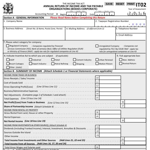 Document preview: it02 2016 — Document, Jamaica (CERFA n°it02_2016)