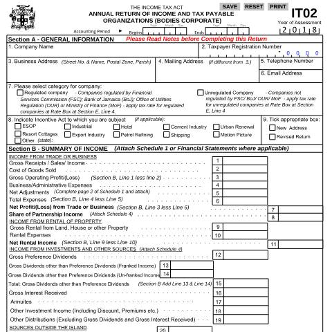 Document preview: IT02 2018 — Document, Jamaica (CERFA n°IT02_2018)