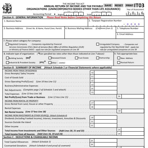 Document preview: it03 2016 — Document, Jamaica (CERFA n°it03_2016)