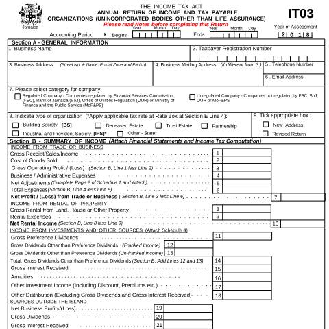 Document preview: IT03 2018 — Document, Jamaica (CERFA n°IT03_2018)
