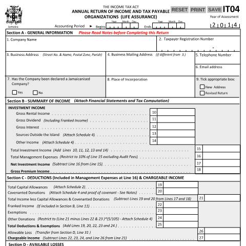 Document preview: IT04 for 2014 — Document, Jamaica (CERFA n°IT04+for+2014)