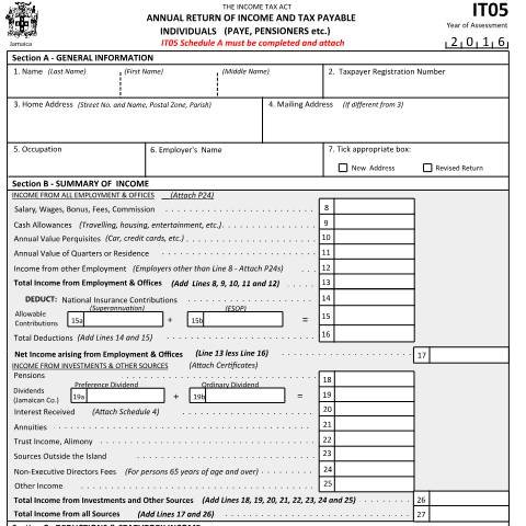 Document preview: it05 and SchA 13022017 — Document, Jamaica (CERFA n°it05_and_SchA_13022017)