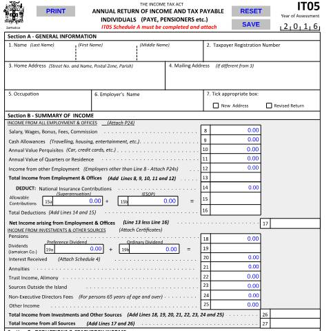 Document preview: it05 and SchA 10022017 — Document, Jamaica (CERFA n°it05_and_SchA_10022017)