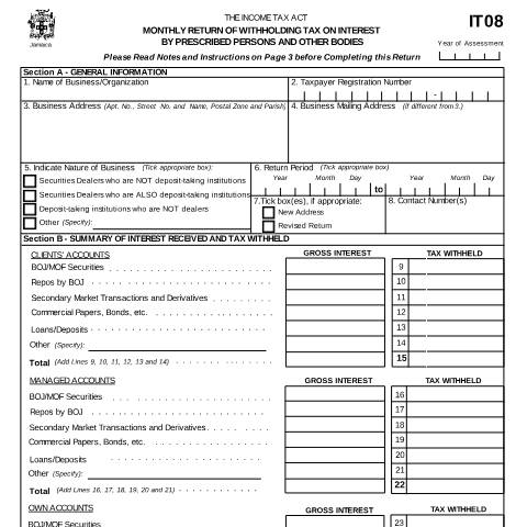 Document preview: IT08 — Document, Jamaica (CERFA n°it08)