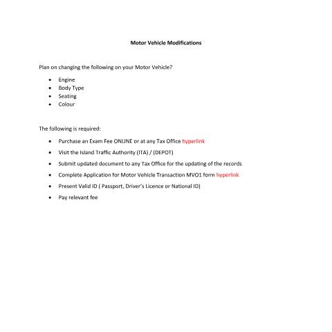 Document preview: ns — Document, Jamaica (CERFA n°mortor_vehicle_modifications_062020)