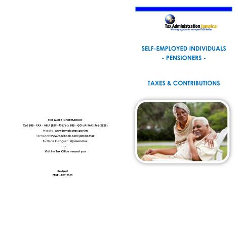 Document preview: Payroll Taxes and Contribution Rate - (Pensioners) — Reference, Jamaica (CERFA n°Self+Employed+-+Pensioners+-+Taxes++Contributions+042019)