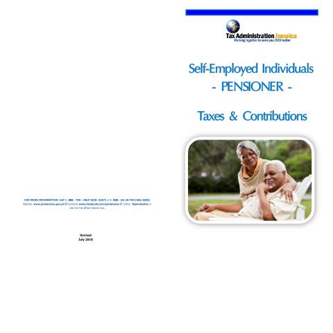 Document preview: Payroll Taxes and Contribution Rate - (Pensioners) — Reference, Jamaica (CERFA n°self_employed_pensioner_tax+contributions_jul2016)