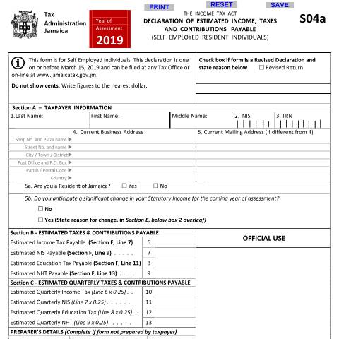 Document preview: S04a 2019 2a — Document, Jamaica (CERFA n°S04a_2019_2a)