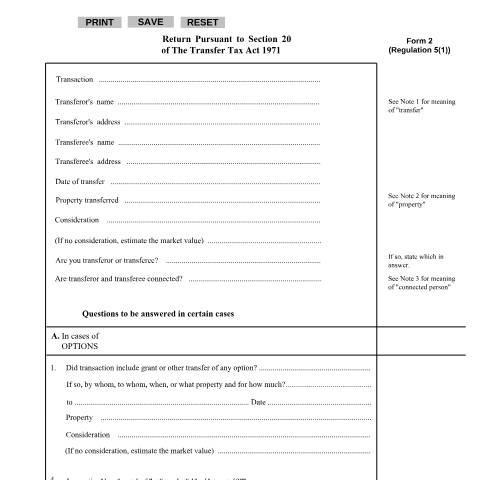 Document preview: Form2 Return Pursuant to Section 20 of The Transfer Tax Act 1971 — Form, Jamaica (CERFA n°FORM_2_Return_Pursuant_to_Section_20_of_The_Transfer_Tax_Act)