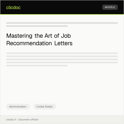 Document preview: Letter of Recommendation for Job Application — Administration, United States