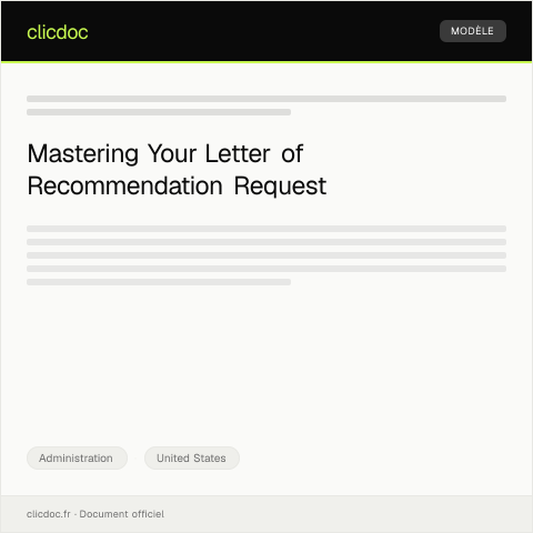 Document preview: Letter of Recommendation Request for Job Application — Administration, United States