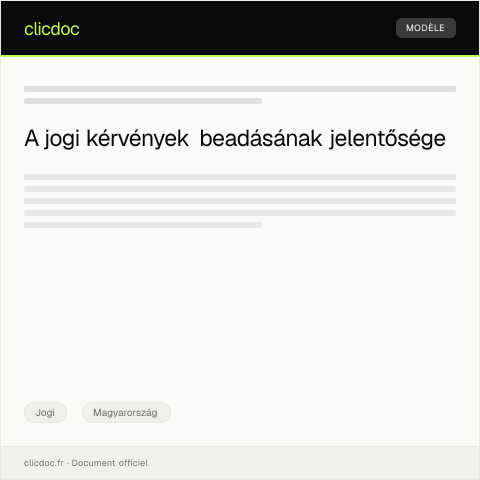 Document preview: Jogi kérvény beadása — Jogi, Magyarország