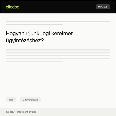 Document preview: Kérelem jogi ügyindításhoz — Jogi, Magyarország