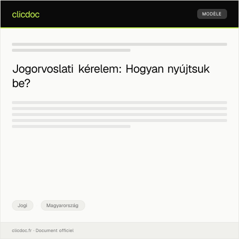 Document preview: Jogorvoslati kérelem benyújtása — Jogi, Magyarország