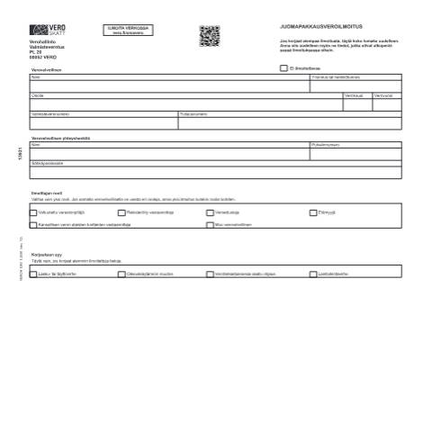 Document preview: Juomapakkausveroilmoitus (1393) — Juomapakkausveroilmoitus (1393), Suomi (CERFA n°Vero 1393)