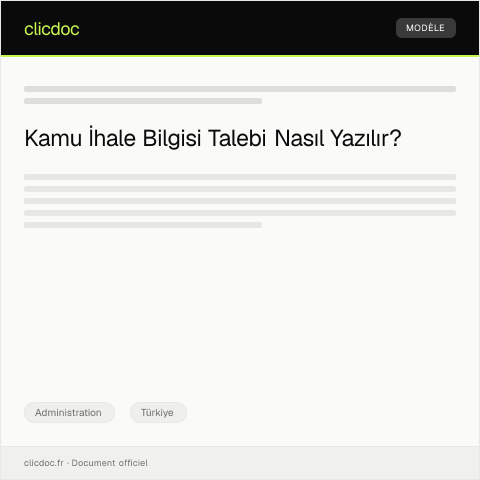 Document preview: Kamu İhale Bilgisi Talebi — Administration, Türkiye