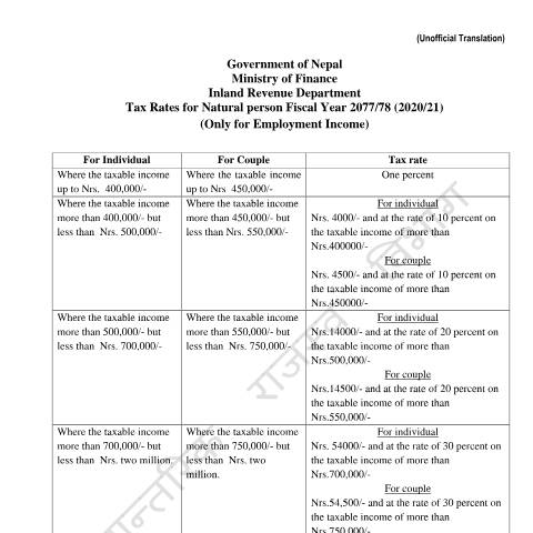 Document preview: भुक्तानीमा कर कट्टी दर २०७६।७७ — tax_general, नेपाल (CERFA n°22 1ni54vp)