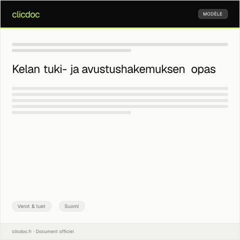 Document preview: Kelan tuki- ja avustushakemus — Verot & tuet, Suomi