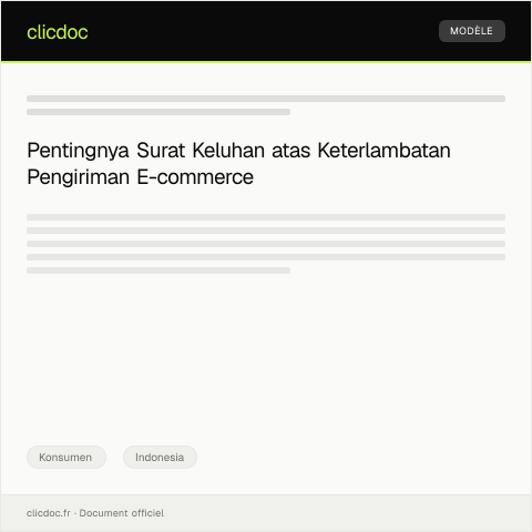 Document preview: Keluhan atas Keterlambatan Pengiriman Barang dari E-commerce — Konsumen, Indonesia