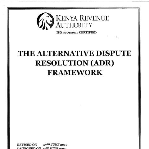 Document preview: The Alternative Dispute Resolution Framework — Document, Kenya (CERFA n°ADR-FRAMEWORK)