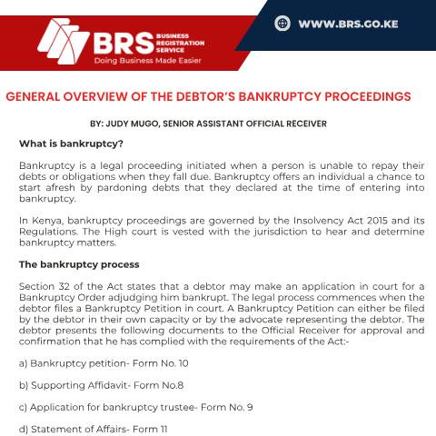 Document preview: ‘s Bankruptcy Proceedings — Document, Kenya (CERFA n°General-Overview-of-the-Debtors-Bankruptcy-Proceedings)