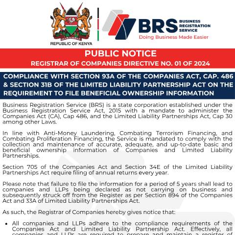 Document preview: Public Notice_Compliance with BOI — Document, Kenya (CERFA n°Public-Notice_Compliance-with-BOI)