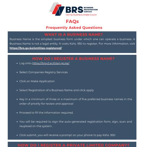 Document preview: FAQs — Guide, Kenya (CERFA n°FAQs)