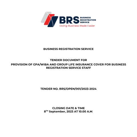 Document preview: BRS INSURANCE TENDER BRS-OPEN-001-2023-2024 (1) — Document, Kenya (CERFA n°BRS-INSURANCE-TENDER-BRS-OPEN-001-2023-2024-1-1)
