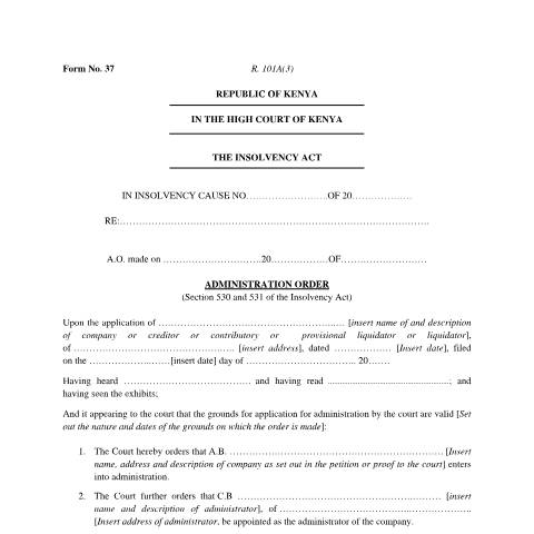 Document preview: f37 — Document, Kenya (CERFA n°f37)