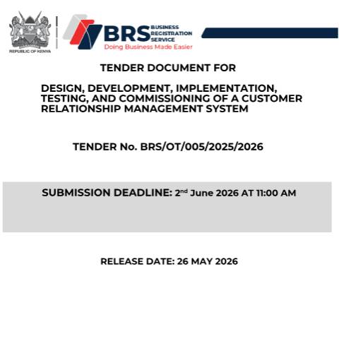 Document preview: Design, Development, Implementation, Testing and Commissioning of a Customer Relationship Management — Document, Kenya (CERFA n°Design-Development-Implementation-Testing-and-Commissioning-of-a-Customer-Relationship-Management)