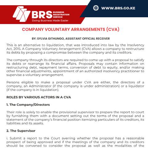 Document preview: Company Voluntary Arrangements (CVA) — Document, Kenya (CERFA n°Company-Voluntary-Arrangements-CVA)