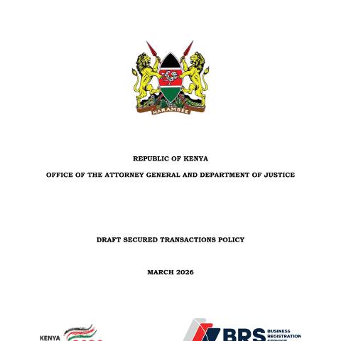 Document preview: DRAFT SECURED TRANSACTIONS POLICY — Act / Law, Kenya (CERFA n°DRAFT-SECURED-TRANSACTIONS-POLICY)