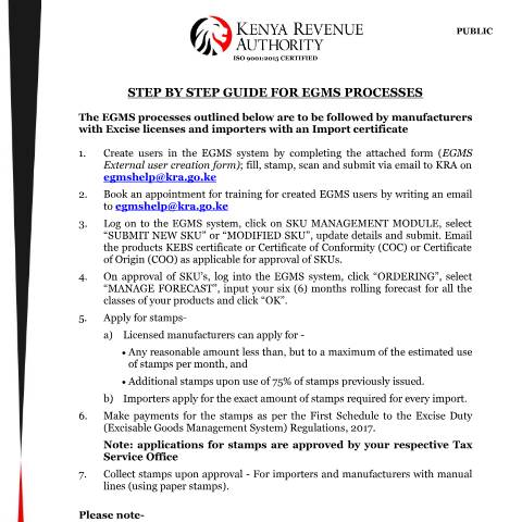 Document preview: step by step guide for EGMS processes — Guide, Kenya (CERFA n°STEP-BY-STEP-GUIDE-FOR-EGMS-PROCESSES_2nd-June-2023--reviewed-by-DTD-Policy-1)