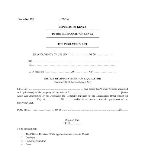 Document preview: f32f — Document, Kenya (CERFA n°f32f)
